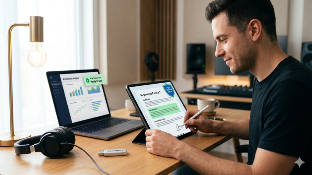 Learn how AI can assist in drafting, reviewing, and managing contracts, providing DJs with greater legal clarity and protection for their gigs and services.