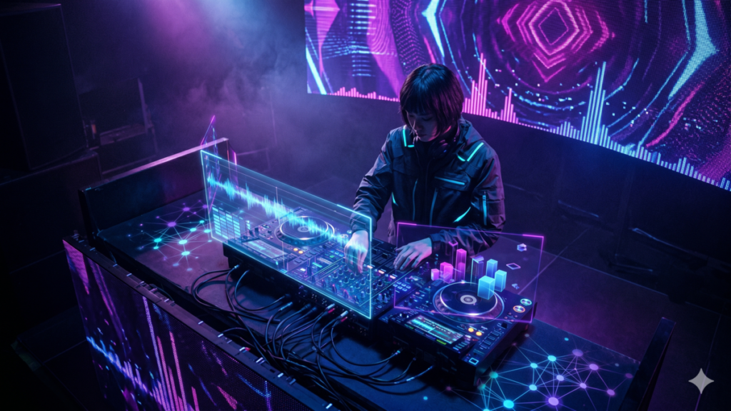 Explore cutting-edge AI technologies that assist DJs in achieving seamless transitions, creative remixes, and unique soundscapes live and in the studio.