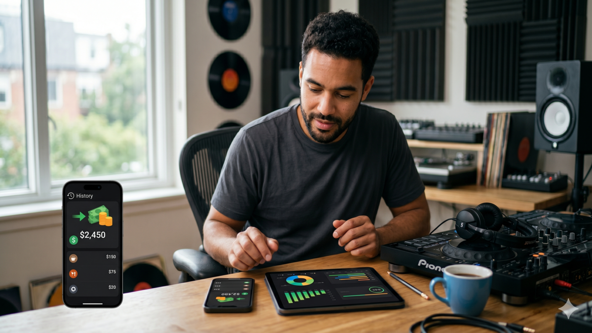 Utilize AI-powered financial management tools to track income, expenses, and plan investments, helping DJs manage their finances effectively.