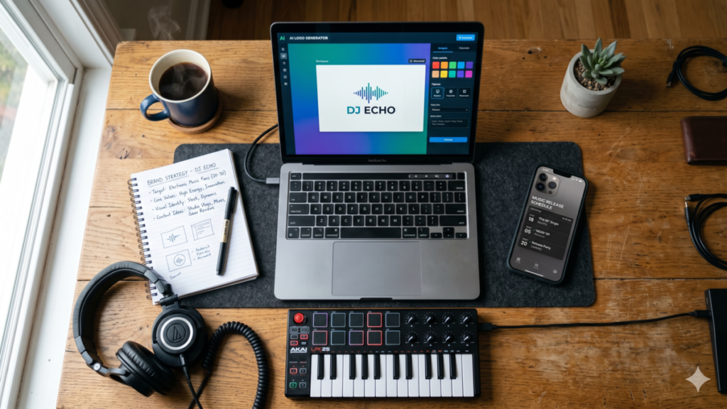 Utilize AI tools to design professional logos, create engaging website content, and develop a compelling brand identity that stands out in the DJ industry.